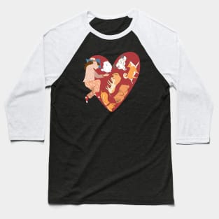 Valentines Day With My Dogs - Dog Lover Baseball T-Shirt